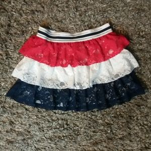 4/$25 Red White & Blue July 4th Ruffled Lace Skirt